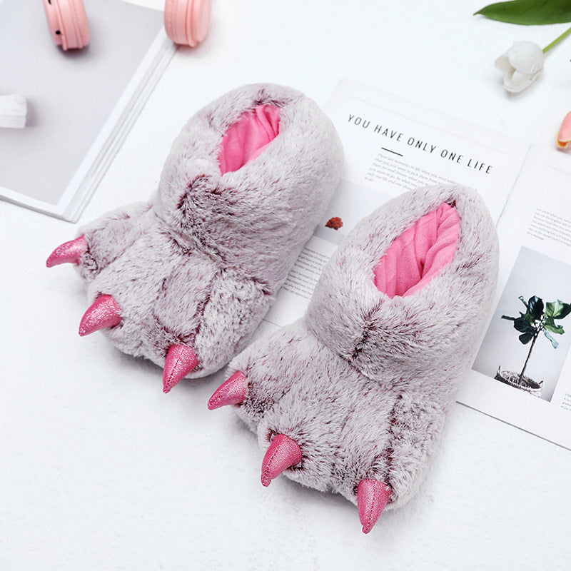 Zapatillas de pata de dibujos animados de invierno sin deslizamiento de lujos